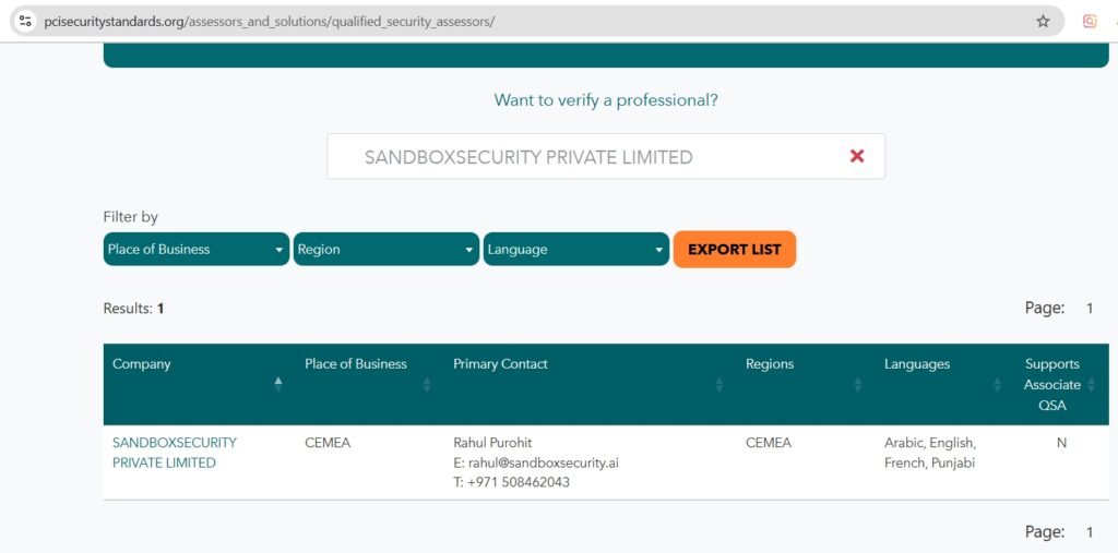 sandbox-security-pci-qsa-company-list-in-PCI SSC Website